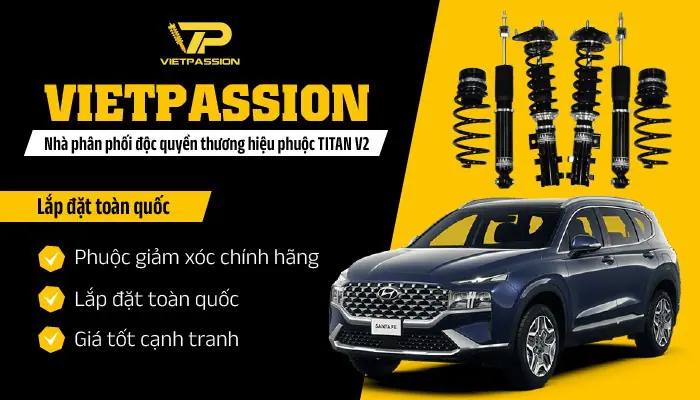 VIETPASSION – Đơn vị phân phối phuộc nhún Titan V2 chính hãng tại Việt Nam Mua giảm xóc Titan V2 ở đâu chính hãng chất lượng?