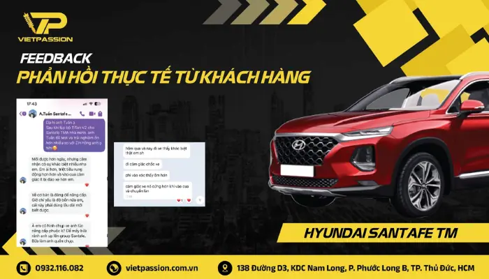 Phản hồi thực tế của khách hàng khi nâng cấp phuộc nhún xe Santafe 2019 - 2020
